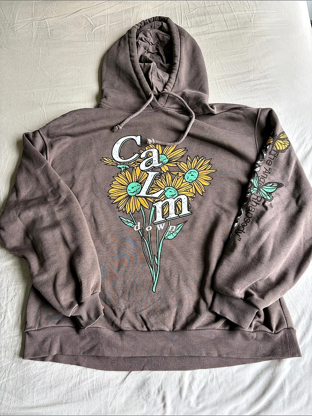 Bershka Floral Graphic Hoodie Size Medium
